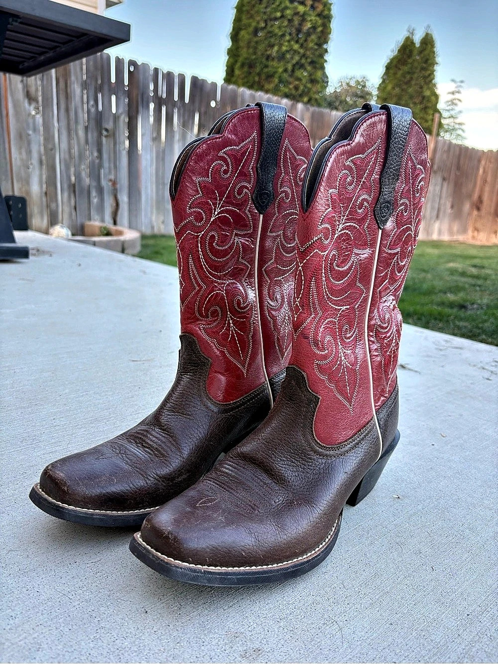 Ariat Quickdraw Western Boots Brown & Red US 7.5